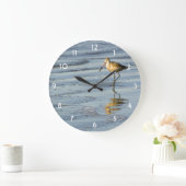 Fütternd Sandpiper Große Wanduhr (Zuhause)