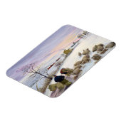 Fütternd Schafe im Winter Magnet (Linke Seite)