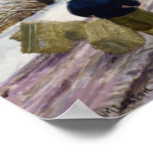 Fütternd Schafe im Winter Poster (Ecke)