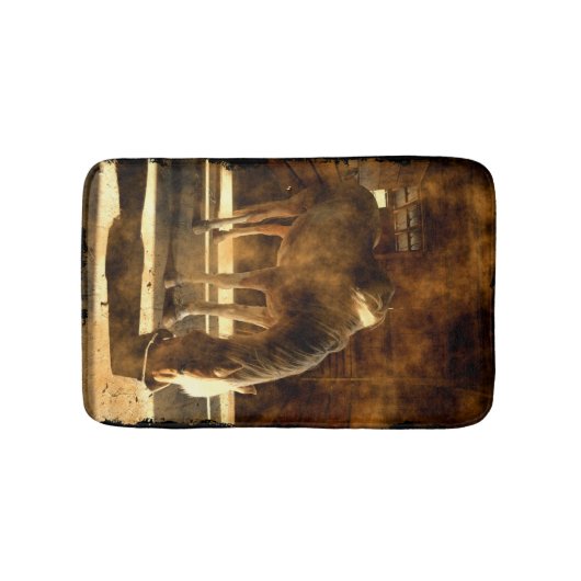 Fütternd Stall und Pinto Horse Badematte (Vorderseite)