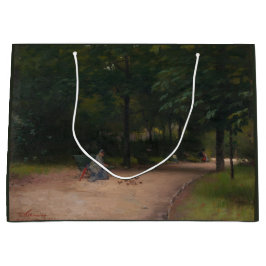 Fütternd Vögel im Park (von Paul Peel) Große Geschenktüte