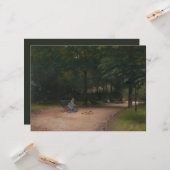 Fütternd Vögel im Park (von Paul Peel) Karte (Vorderseite/Rückseite Beispiel)