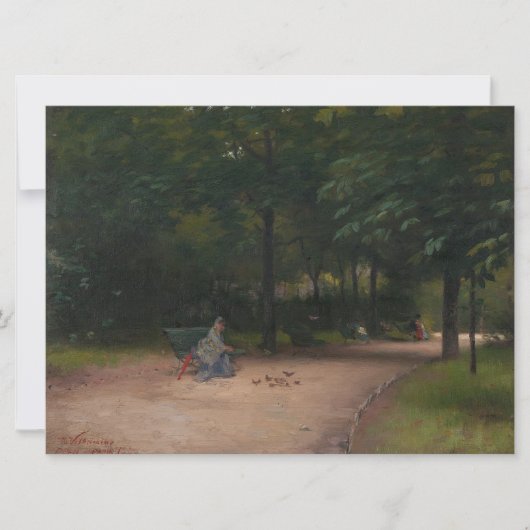 Fütternd Vögel im Park (von Paul Peel) Karte (Vorderseite)