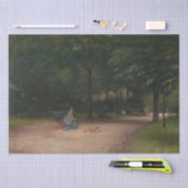 Fütternd Vögel im Park (von Paul Peel) Seidenpapier (Handwerk)