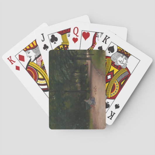 Fütternd Vögel im Park (von Paul Peel) Spielkarten (Rückseite)