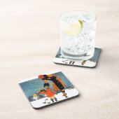 Fütternd Vögel im Schnee Getränkeuntersetzer (Rechte Seite)