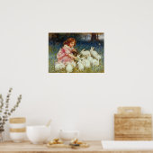 Fütternd weiße Kaninchen Poster (Küche)