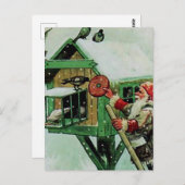 "Fütternd Wintervögel" von Jenny Nystrom Postkarte (Vorne/Hinten)