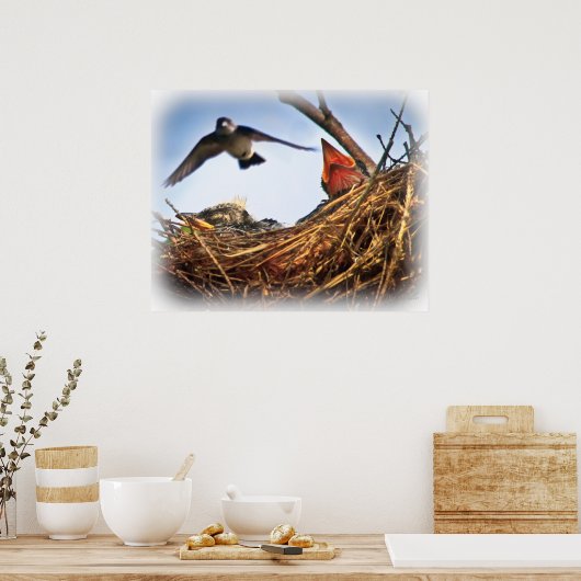 Fütternd Zeit des Baumschlucks Poster (Küche)