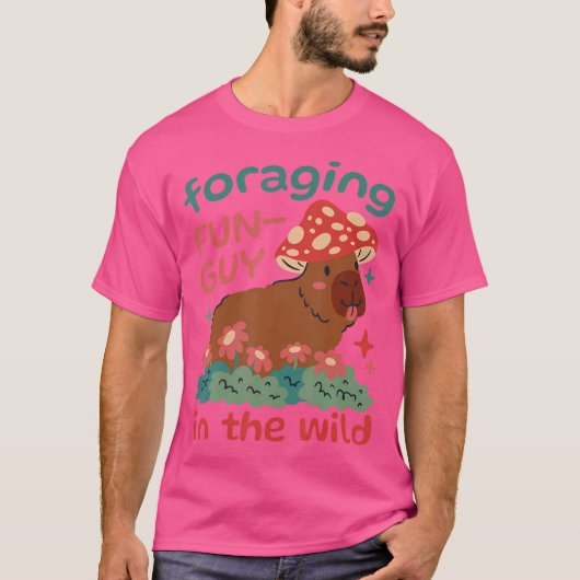 Futtersuchende Pilze Capybara T-Shirt (Vorderseite)