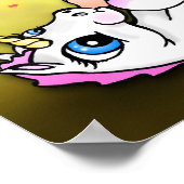 Fütterte des Baby-Einhorns - Rosa - Drucken Poster (Ecke)