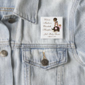 Fütterte Tiere mit Personalisiertem rosa Knopf Button (Beispiel)