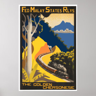 Füttertest Malay Staaten Rlys Travel Poster