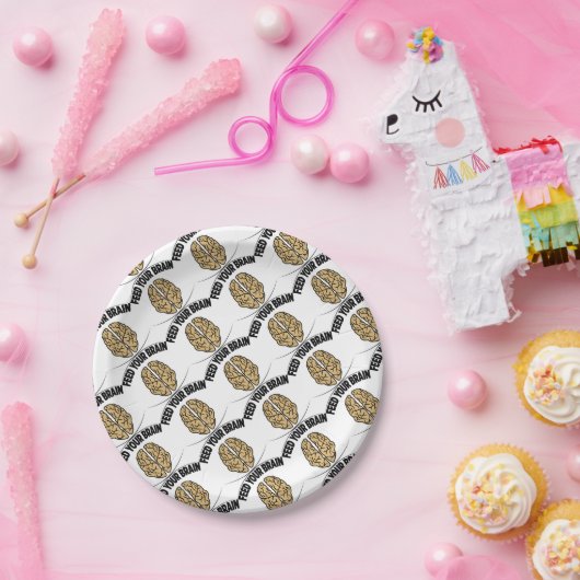 FÜTTRE DEIN GEHIRN PAPPTELLER (Party)