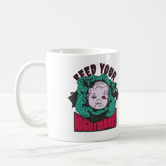 Füttre Deine Albträume Horror Doll Kaffeetasse (Links)