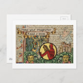 Füttre deine Fantasie: Buch lesen Postkarte (Vorne/Hinten)