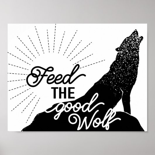füttre der guten Wolfskunst Print Poster (Vorne)
