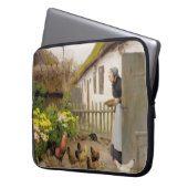 Füttre der Hühner (von H.A. Brendekilde) Laptopschutzhülle (Vorderseite Links)