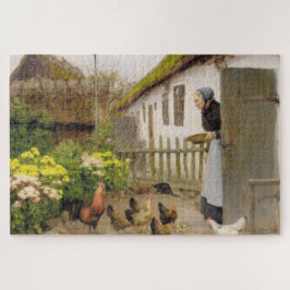 Füttre der Hühner (von H.A. Brendekilde) Puzzle