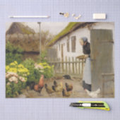 Füttre der Hühner (von H.A. Brendekilde) Seidenpapier (Handwerk)