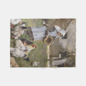 Füttre der Hühner (von Walter Frederick Osborne) Fleecedecke (Vorderseite (Horizontal))