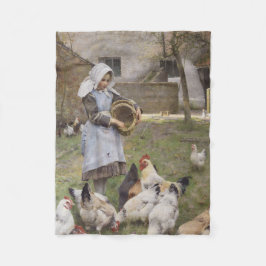 Füttre der Hühner (von Walter Frederick Osborne) Fleecedecke