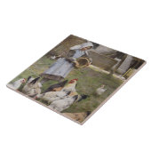 Füttre der Hühner (von Walter Frederick Osborne) Fliese (Seite)