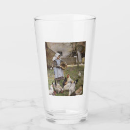 Füttre der Hühner (von Walter Frederick Osborne) Glas
