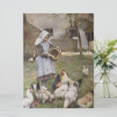 Füttre der Hühner (von Walter Frederick Osborne) Karte (Stehend Vorderseite)