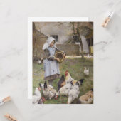 Füttre der Hühner (von Walter Frederick Osborne) Karte (Vorderseite/Rückseite Beispiel)