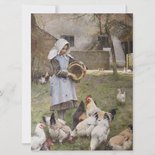 Füttre der Hühner (von Walter Frederick Osborne) Karte (Vorderseite)