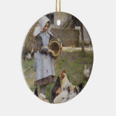 Füttre der Hühner (von Walter Frederick Osborne) Keramik Ornament (Rechts)