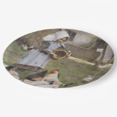 Füttre der Hühner (von Walter Frederick Osborne) Pappteller (Schrägansicht)