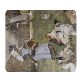 Füttre der Hühner (von Walter Frederick Osborne) Schneidebrett