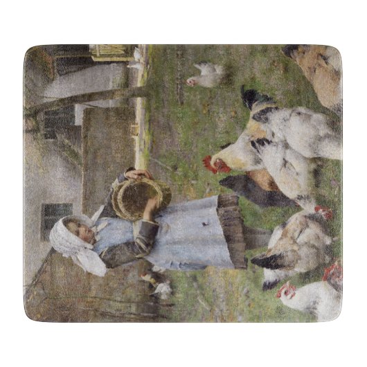 Füttre der Hühner (von Walter Frederick Osborne) Schneidebrett (Vorderseite)
