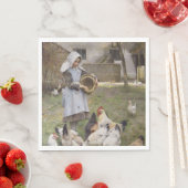 Füttre der Hühner (von Walter Frederick Osborne) Serviette (Beispiel)