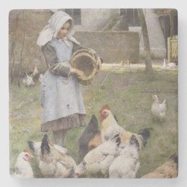 Füttre der Hühner (von Walter Frederick Osborne) Steinuntersetzer