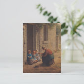 Füttre der Jungen 1850 Postkarte (Stehend Vorderseite)