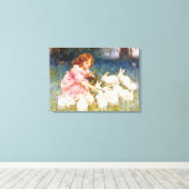 Füttre der Kaninchen Leinwanddruck (Insitu (Holzboden))