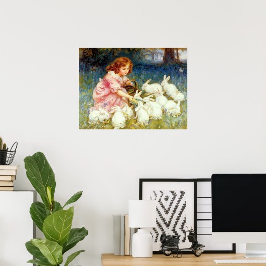 Füttre der Kaninchen Poster (Heimbüro)