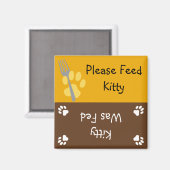 Füttre der Katze Magnet (Vorderseite/Rückseite)