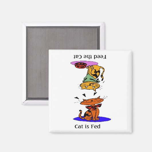 Füttre der Katze Magnet (Vorderseite/Rückseite)