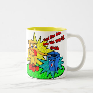 Füttre der Mülltonne - Behalt der Welt sauber Zweifarbige Tasse