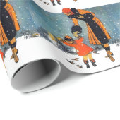 Füttre der Vögel an einem schneesicheren Tag Geschenkpapier (Rolleneckpunkt)