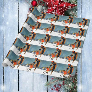 Füttre der Vögel an einem schneesicheren Tag Geschenkpapier