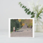 Füttre der Vögel Glasgow Schottland Postkarte (Stehend Vorderseite)