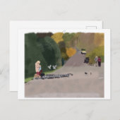 Füttre der Vögel Glasgow Schottland Postkarte (Vorne/Hinten)