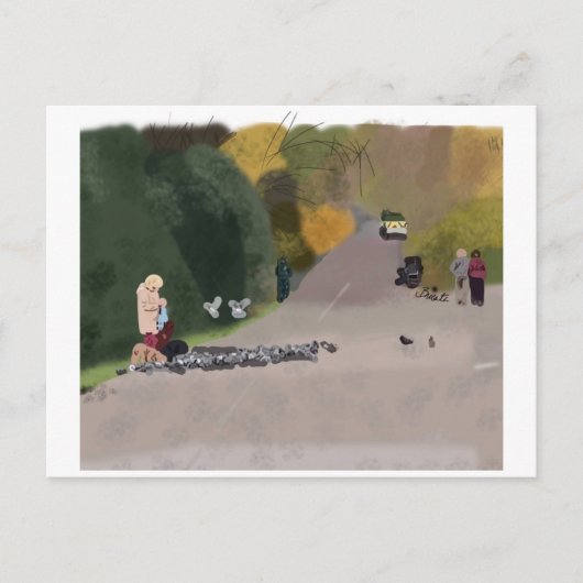 Füttre der Vögel Glasgow Schottland Postkarte (Vorderseite)