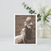 Füttre der Ziege Postkarte (Stehend Vorderseite)