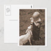 Füttre der Ziege Postkarte (Vorne/Hinten)